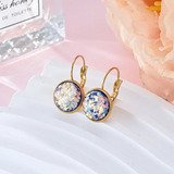 Stainless steel earrings with glitter and stars