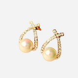Eva - Earrings with a pearl and crystals