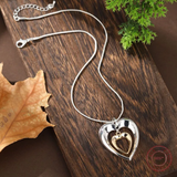 Two-tone heart pendant necklace