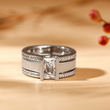 Three Piece European and American Diamond Ring