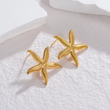 Golden starfish earrings