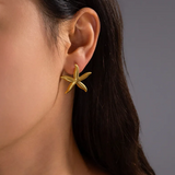 Golden starfish earrings