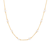 Stainless steel pearl necklace and bracelet set