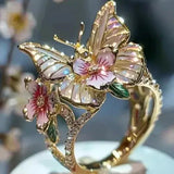 Nature's dazzling butterfly ring with zirconia