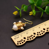 Handmade earrings with rice beads