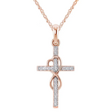 Cross necklace diamond joint