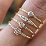 Four-diamond cubic zirconia ring