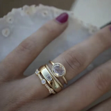 Four-diamond cubic zirconia ring