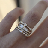 Four-diamond cubic zirconia ring