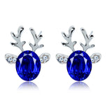 Christmas ox-shaped earrings with crystals