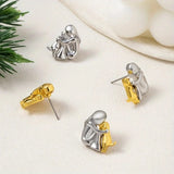 Two Tone Huggie Hoop Earrings in Sterling Silver and 18ct Gold Plate