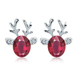 Christmas ox-shaped earrings with crystals