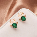 Christmas ox-shaped earrings with crystals
