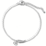 Silver memorial ribbon with an angel wing and footprint | Handmade