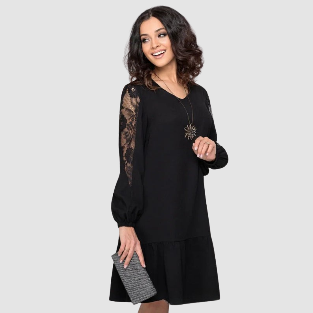 Mina™ Elegantne pitsist varrukaga midi kleit