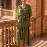 Monica – Chiffon dress with V-neck