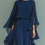 Aurora | Completo Elegante in Chiffon con Volant