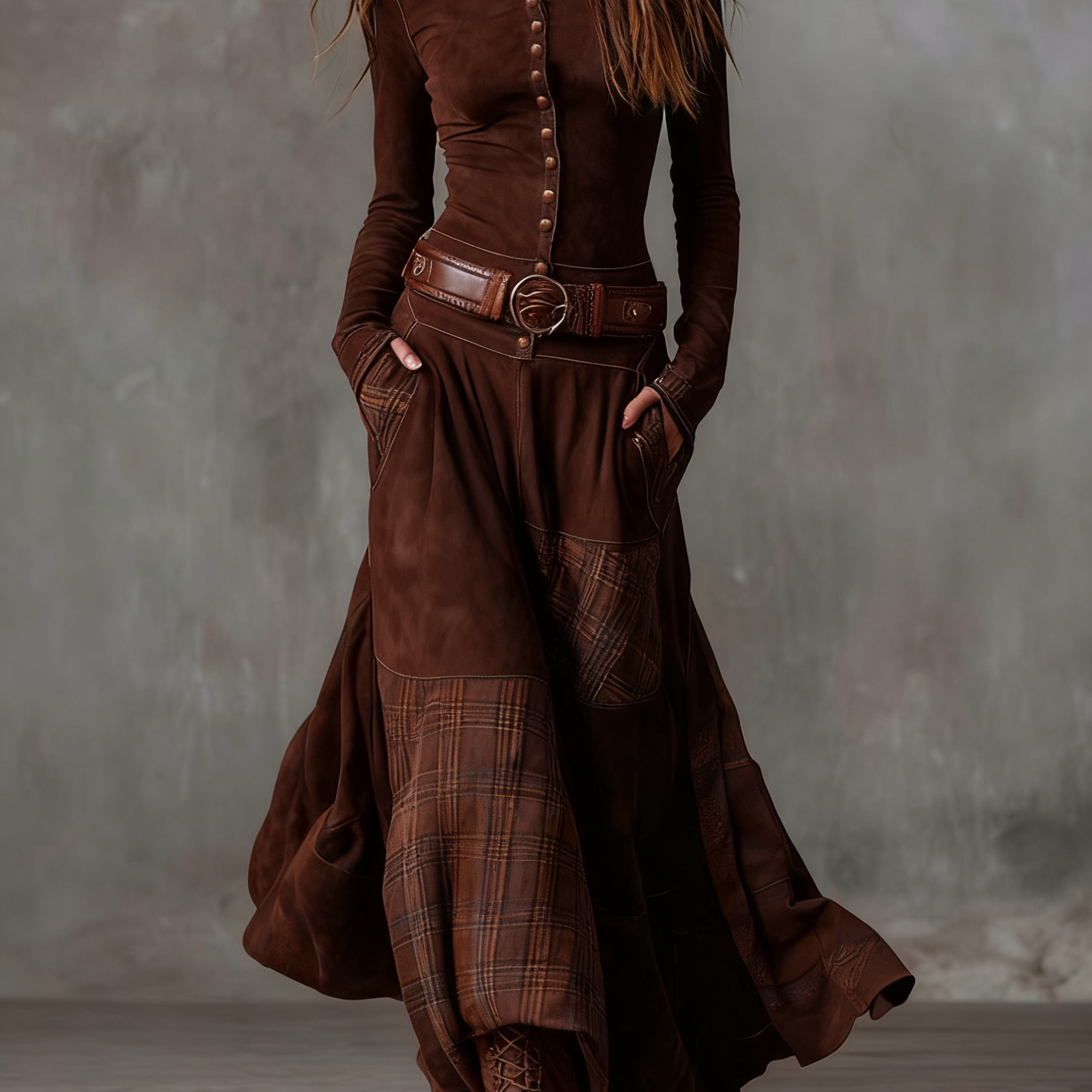 Izabella™ Suede Maxi Kleit + Tasuta Vöö