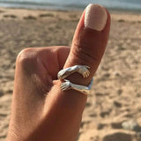 Adjustable silver ring