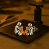 Cat Cuddle Earrings in Silver and Gold