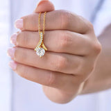 Golden vintage kaelakee kuupmeetri tsirkooniumoksiidiga