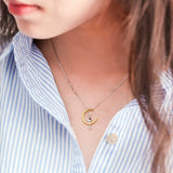 Elegant Necklace with Moon and Cat Motif