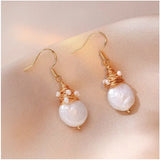 Retro freshwater pearl earrings with a special shape