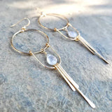 Old-fashioned pendants with a white stone