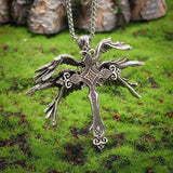 Necklace with a cross and a six-winged angel