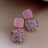 Square-shaped drop earrings
