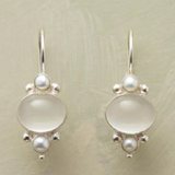 Vintage earrings with white crystal and pearl