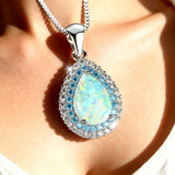 Bright Blue Opal Necklace