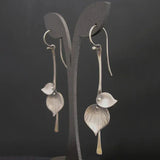 Vintage Earrings with Silver Leaf