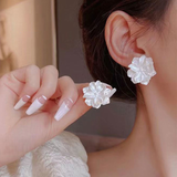 White petal earrings