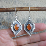 Boho Orange Crystal Earrings