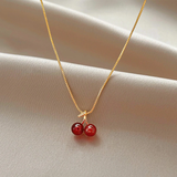 Cherry Necklace in Gold