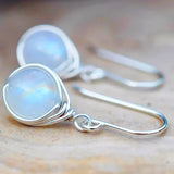 Moonstone Pendant Earrings in Silver