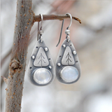 Silver moonstone earrings
