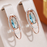 Elegant Turquoise Crystal Earrings in Gold and Silver