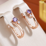 Elegant Purple Zircon Earrings