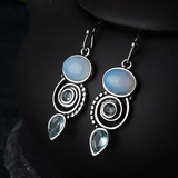 Classic crystal and moonstone earrings