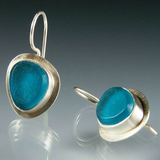 Boho earrings with blue crystals