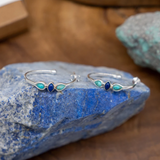 Vintage earrings with blue enamel