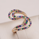 Elegant ring with colorful zircon