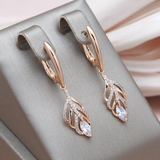 Elegant earrings with shiny leaves