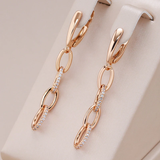 Elegant Earrings with Sparkling Gold Chains
