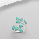 Vintage Sõrmus Turquoise Lehega