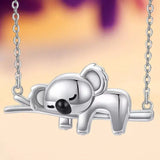 Silver necklace with a koala