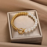 Elegant gold and pearl buckle