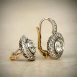 Classic Earrings with Crystals in Gold and Silver